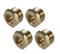 Alanmoship Lot de 4 adaptateurs de bague de tuyau d'arrosage en laiton 3/4" GHT mâle vers 3/8" NPT femelle réducteur, raccord de tuyau fileté robuste pour une connexion sécurisée