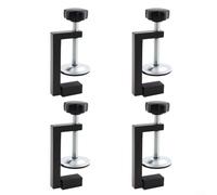 Alanmoship Lot de 4 pinces G réglables en alliage d'aluminium robuste avec coussinets en silicone pour menuiserie, projets de bricolage et utilisation sur établi, noir