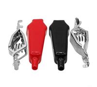 Alanmoship Lot de 4 ressorts 30/50 A pour pince crocodile avec revêtement isolant, clip en acier inoxydable 304, manchon en silicone, lot de 4 pour test de circuit électronique