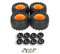 Alanmoship Lot de 4 roues de longboard tout-terrain 76 x 45 mm en plastique absorbant les chocs avec roulements et bagues pour sentiers robustes, parcs, campus (noir)