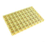 Alanmoship Lot de 50 boîtes de rangement pour composants SMD, boîtier électronique en plastique avec lèvre élastique pour résistances, condensateurs, conteneurs de pièces organisées pour les amateurs