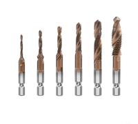 Alanmoship Lot de 6 forets en cobalt M35 pour acier inoxydable, métaux durs et fonte, embouts courts en spirale de 3/32" à 5/16" avec étui de rangement