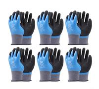 Alanmoship Lot de 6 paires de gants de travail, revêtement en mousse de latex renforcé pour la construction et l'utilisation industrielle, prise en main antidérapante, résistant à l'abrasion, taille