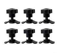 Alanmoship Lot de 6 vis de poignée en étoile M8 pour rail de bateau, rails d'arrimage de ligne aérienne, lit de camion, attache de rail en aluminium, longueur de 20 à 45 mm, noir (M8 × 40 mm)