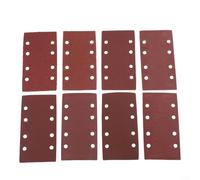 Alanmoship Lot de 80 feuilles abrasives rectangulaires à 8 trous - Grain 40-400 - 93 x 185 mm - Abrasives en oxyde d'aluminium pour polissage du bois, du métal, du plastique