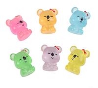 Alanmoship Lot de 90 figurines koala en résine à énergie solaire pour mini animaux pour décoration de jardin, artisanat, fête, bricolage, terrarium, mousse, art mural, rouge, rose, jaune, vert, violet