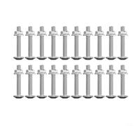 Alanmoship Lot de boulons à bride hexagonale M5 galvanisés avec écrous à col carré, fixations métalliques de qualité 48 pour l'entretien des machines, projets de construction généraux, argent, 40 mm
