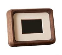 Alanmoship Mini cadre photo en noyer naturel - Design élégant pour photos 1 x 2 avec construction sans couture et panneau arrière facile d'accès (7,6 cm)