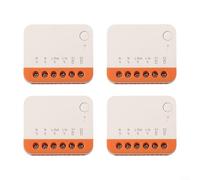Alanmoship Minir4 Lot de 4 interrupteurs intelligents Wifi 2 voies avec minuterie Contrôle par application 10 A 2400 W pour éclairage domotique