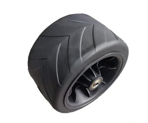 Alanmoship Paire de roues pliables pour chariot de chariot 170 x 100 mm avec alésage de 8 mm en polypropylène + pneus en PVC pour jardin, camping, plage, utilisation tout-terrain, silencieuse