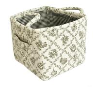Alanmoship Panier de rangement en tissu pour salle de bain douche avec | Panier à linge matelassé en coton, 32 x 26 x 25 cm, poche avant et deux poignées, matériau doux et imperméable