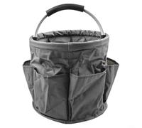 Alanmoship Panier de rangement pliable d'extérieur pour outils de jardin, pique-niques et excursions à la plage 28 x 28 x 39 cm en tissu Oxford 600D portable (gris foncé)