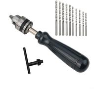 Alanmoship Perceuse manuelle avec mandrin sans clé 0,6-6 mm, alliage d'aluminium pour mini perceuse pour PCB, bois, plastique, modélisme, kit d'outils de bricolage avec 10 embouts 0,8 à 3 mm