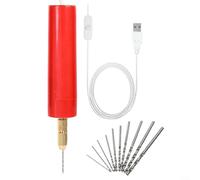 Alanmoship Perceuse manuelle pour mini perceuse électrique avec 13 embouts et mandrin à changement rapide pour résine, bijoux, bois, métal, argile polymère et projets d'artisanat (rouge)