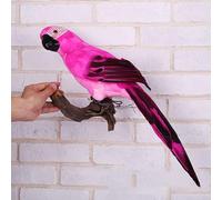 Alanmoship Perroquet artificiel à plumes 45 cm - Fausse épaule - Décoration de jardin - Modèle en mousse - Vert - Jaune - Rose - Blanc