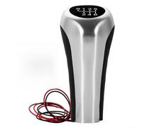 Alanmoship Pommeau de levier de vitesse avec lumière LED 5 à 6 vitesses - Transmission manuelle - Style fibre de carbone - Cuir synthétique pour E46 E90 E91 E92 X1 X3 - Accessoires d'intérieur (6