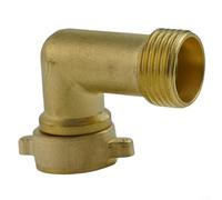 Alanmoship Raccord coudé en laiton pour tuyau d'arrosage à 90 degrés 1,9 cm FHT MHT double filetage mâle femelle pour camping-car, plomberie extérieure (2 x 45°)