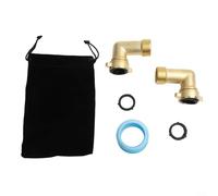 Alanmoship Raccord coudé en laiton pour tuyau d'arrosage à 90 degrés 1,9 cm FHT MHT double filetage mâle femelle pour camping-car, plomberie extérieure (2 x 90°)