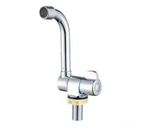 Alanmoship Robinet pliable en laiton G1/2 - Robinet froid unique avec rotation à 360 degrés - Pour camping-car, yacht, évier de cuisine, cuivre plaqué chrome, résistant à la rouille, longue durée