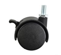 Alanmoship Roulette pivotante en plastique avec tige filetée M8, 40 x 30 mm, roues doubles de rechange pour chaise de bureau, meuble, chariot, capacité de charge de 50 kg, noir