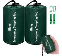 Alanmoship Sac de couchage de survie bivouac léger et compact en Mylar, imperméable, coupe-vent, isolé, rétention de la chaleur, résistant aux déchirures, 213,4 cm (lot de 2)