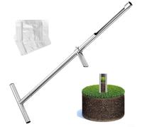 Alanmoship Sonde d'échantillonnage de sol en acier inoxydable de 91,4 cm avec poignée en T et pédale, kit de test de sol avec 2 sacs d'échantillons pour échantillonnage et analyse du sol de jardin