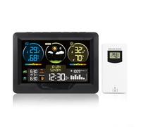 Alanmoship Station météo électronique avec écran couleur, affichage de la température et de l'humidité, paramètres d'alarme personnalisés