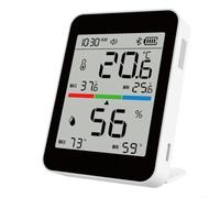 Alanmoship Thermohygromètre intelligent avec écran LCD 3,3" pour | Hygromètre numérique et thermomètre pour bureau à domicile, capteur intelligent rechargeable avec contrôle par application