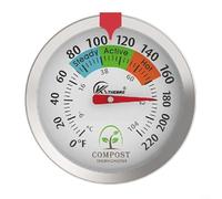 Alanmoship Thermomètre de sol pour compost et jardinage, sonde en acier inoxydable de 40 cm ou 50 cm, sans pile pour jauge à cadran pour serre surélevée et entretien des plantes (50 cm)
