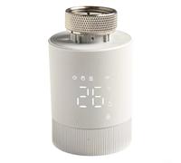 Alanmoship Thermostat intelligent TRV pour Tuya, vanne de radiateur WiFi avec horaire hebdomadaire, commande vocale via ALEXA, verrouillage enfant, ABS blanc, automatisation du chauffage domestique