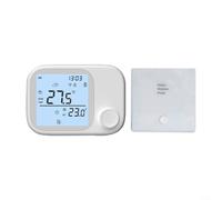 Alanmoship Thermostat numérique WiFi intelligent RF433 compatible avec Alexa pour application Tuya Écran tactile sans fil pour système de chaudière domestique (WIFI)