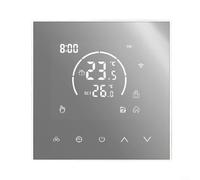 Alanmoship Thermostat WiFi intelligent pour application Tuya, panneau en verre galvanisé, verrouillage enfant, pour chauffage eau/électrique/chaudière, contrôleur de température mural, 86 x 86 mm