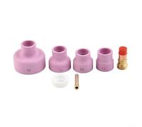 Alanmoship Torche TIG 7 pièces pour lentille à gaz Stubby et kit de tasse en céramique pour soudeurs WP-17/18/26, pince de serrage de 2,4 mm avec buses #12/#14/#16/#24 pour soudage à l'argon