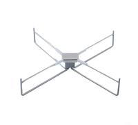 Alanmoship Trépied pliable en forme de X en métal avec base de seau - Support portable pour équipement de plein air, pêche, pique-nique - Argenté/noir (argenté)