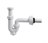 Alanmoship Tuyau de vidange d'évier de cuisine G1-1/4" avec coude en U lisse et siphon, tuyau d'évacuation blanc en polypropylène + PVC pour un débit d'eau efficace dans la plomberie domestique