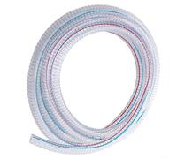 Alanmoship Tuyau spiralé en fil d'acier PU transparent de 1,9 cm ID pour collecter la poussière sous vide, tube flexible haute pression de 2 m à 10 m, résistant à l'acide et à l'usure (10 mètres)