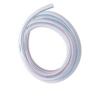 Alanmoship Tuyau spiralé en fil d'acier PU transparent de 1,9 cm ID pour collecter la poussière sous vide, tube flexible haute pression de 2 m à 10 m, résistant à l'acide et à l'usure (2 mètres)