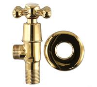 Alanmoship Vanne d'angle en laiton doré de 1,27 cm pour toilettes, cuisine, salle de bain, luminaire de plomberie antirouille avec excellent placage, décoration d'intérieur, serpillère, piscine