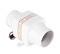 Alanmoship Ventilateur de cale en ligne de 7,6 cm 130 CFM ABS blanc, compatible avec tuyau de 75 mm pour yacht, camping-car, bateau, compartiments moteur et galères 12 V 24 V (12 V)