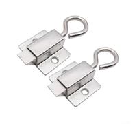 Alanmoship Verrou à anneau en fer avec mécanisme à ressort et disposition haut/bas, argent 87,7 x 39 x 16,5 mm pour armoires électriques, armoires électriques et équipements de communication (haut)