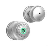 Alanmoship Verrou de porte biométrique intelligent avec mot de passe numérique à bille en métal avec code anti-peep pour la maison et le bureau (argenté)