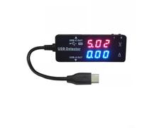 Alanmoship Voltmètre ampèremètre USB numérique LCD pour chargeur, détecteur, moniteur de précision 01 %, affichage de la capacité de puissance pour test de charge mobile, noir, 69 x 26 x 19 mm
