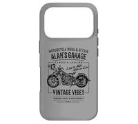 Alan's Garage Design Moto Vintage pour Le nom Alan Coque pour iPhone 17 Pro