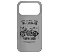 Alan's Garage Design Moto Vintage pour Le nom Alan Coque pour iPhone 17 Pro Max