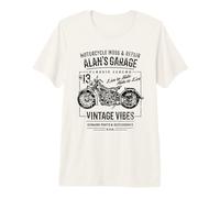 Alan's Garage Design Moto Vintage pour Le nom Alan T-Shirt Haut de Gamme
