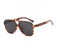 ALANTOP Lunettes de soleil pour femmes hommes protection UV400 lunettes de soleil tendance double pont années 70 rétro vintage, Gris léopard.