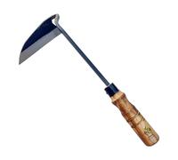 Alanx Faucille de jardinage japonaise de 12 pouces, houe à désherber avec manche en bois long