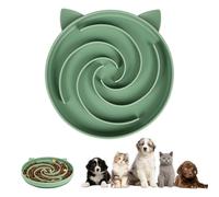 Alaoo 1pcs Gamelle Anti-glouton Kitty Slow Feeder, Vert armée