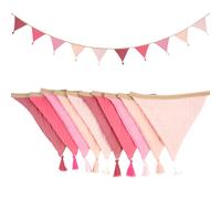 Alaoo 2.6 Mètres Guirlande Fanions Drapeaux Triangle Bannière, Guirlande Fanions Toile de Jute, Fanions Guirlande, DéCoration Chambre Chambre BéBé à Suspendre pour Anniversaire Festivals Décor