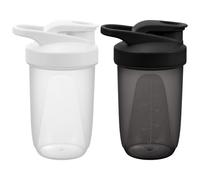 Alaoo 2 Pièces Protéine Shaker,Wave Shaker de Qualité Supérieure pour Shakes Complémentaires,Bouteille Shaker de Protéines Mélange Homogène et Facile à Nettoyer Durable et Sûr,noir+blanc,400ml